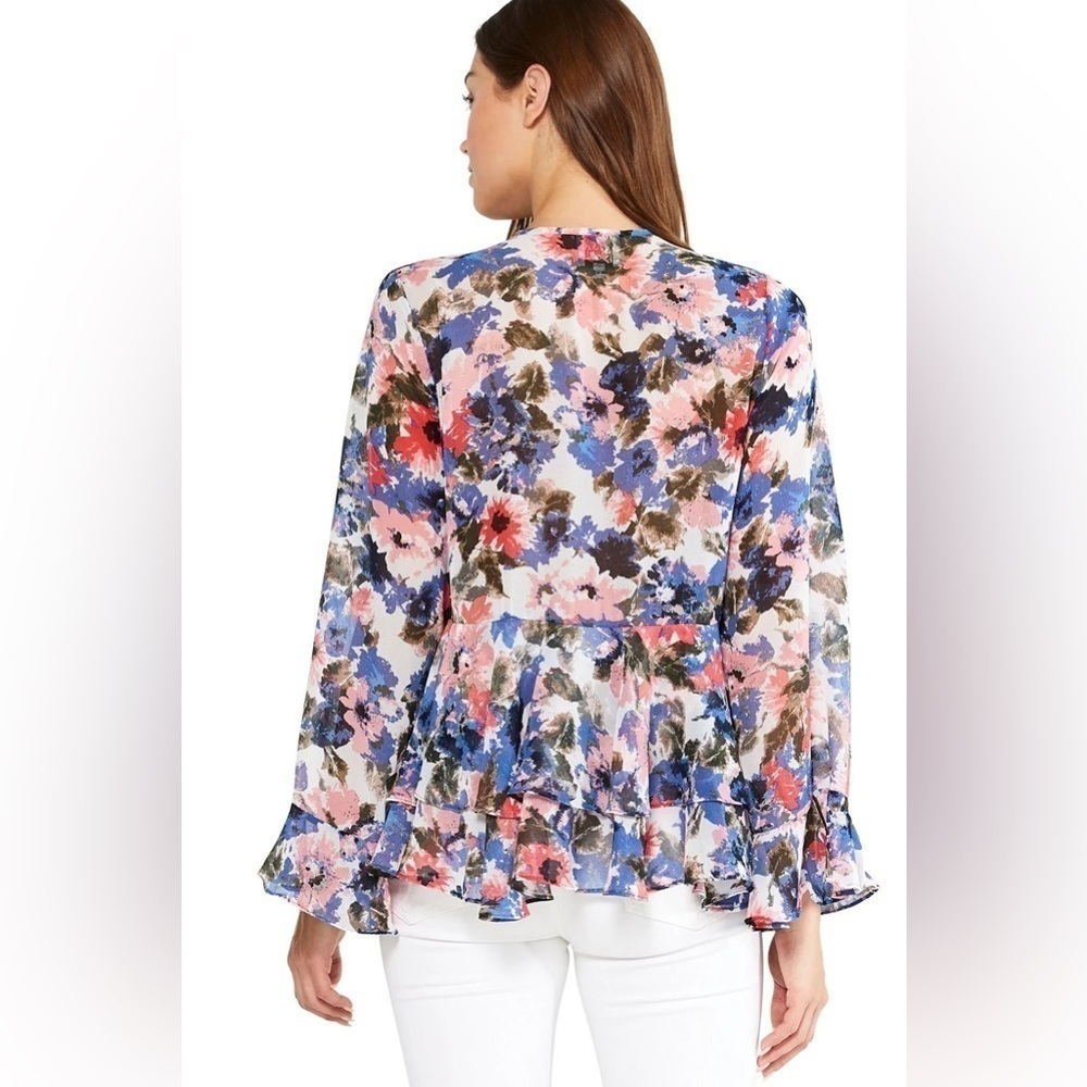 MISA Los Angeles Damaris Top Floral Ruffle Blouse Size XSmall - Picture 5 of 12